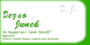 dezso junek business card